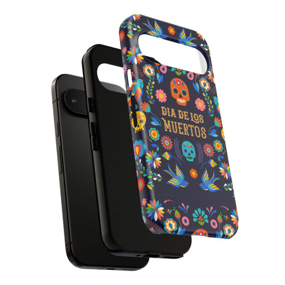Colorful Dia de los Muertos Phone Case, Skull Design, Floral Phone Cover, Sugar Skull Accessories, Day of the Dead Gift