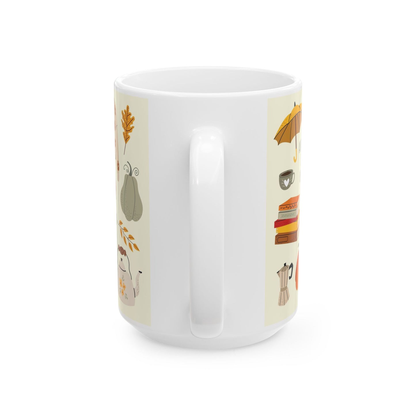 Cozy Fall Ceramic Mug, Autumn Vibes, Seasonal Gift, Cute Coffee Cup, Hello Fall Mug, Perfect for Hot Beverages - MaisonThreadory
