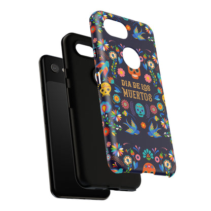 Colorful Dia de los Muertos Phone Case, Skull Design, Floral Phone Cover, Sugar Skull Accessories, Day of the Dead Gift
