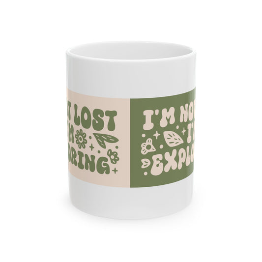Exploring Things Ceramic Mug, Funny Coffee Cup, Gift for Adventurers, Nature Lover, Plant Enthusiast, Inspirational Quote Mug - MaisonThreadory