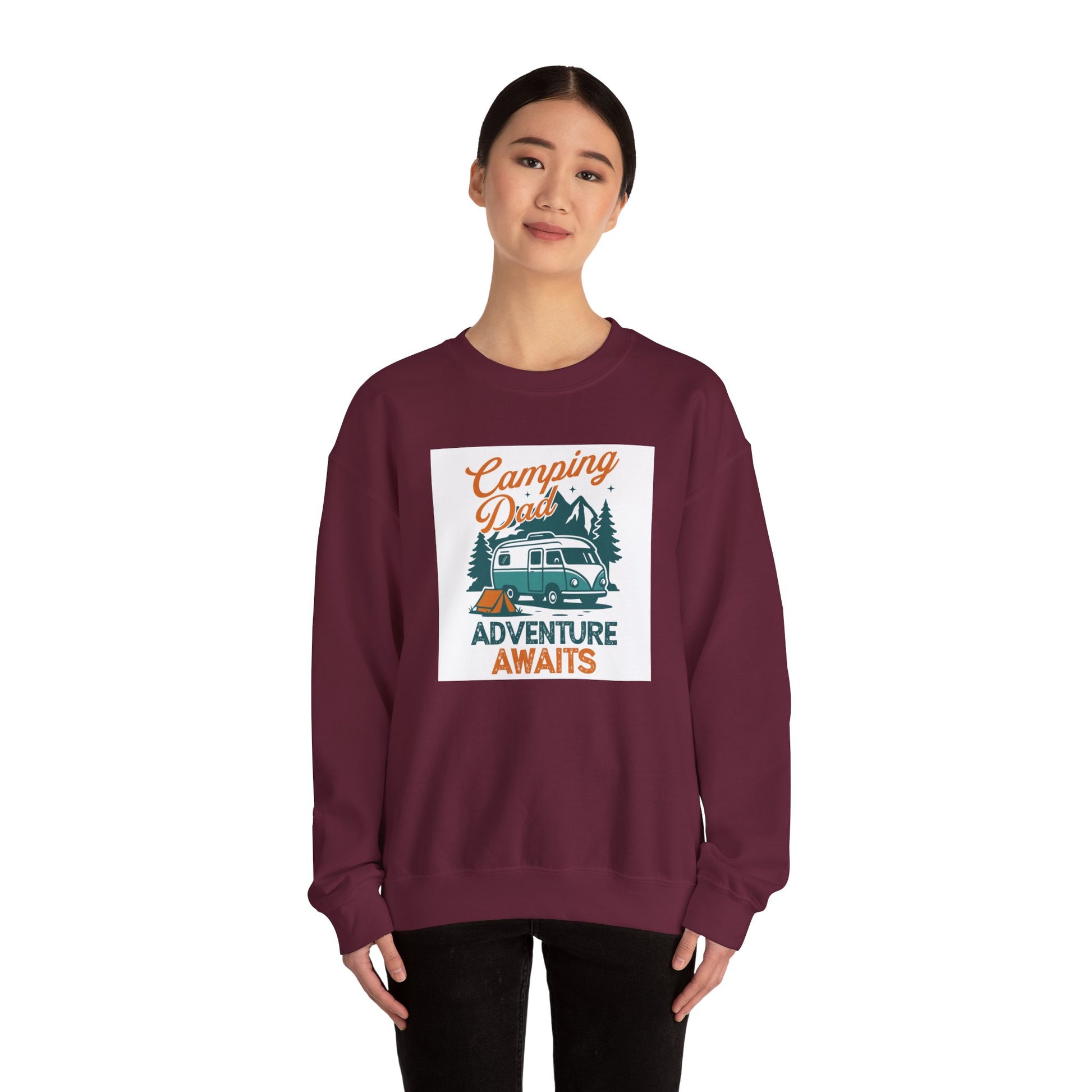 Unisex Camping Adventure Sweatshirt, Cozy Outdoor Apparel, Gift for Dads, Camping Enthusiasts, Father's Day, Weekend Getaway - MaisonThreadory