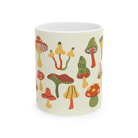 Whimsical Mushroom Ceramic Mug | Colorful Coffee Cup for Nature Lovers | Cute Gift for Friends, Birthdays, Home Decor, Cozy Mornings - MaisonThreadory