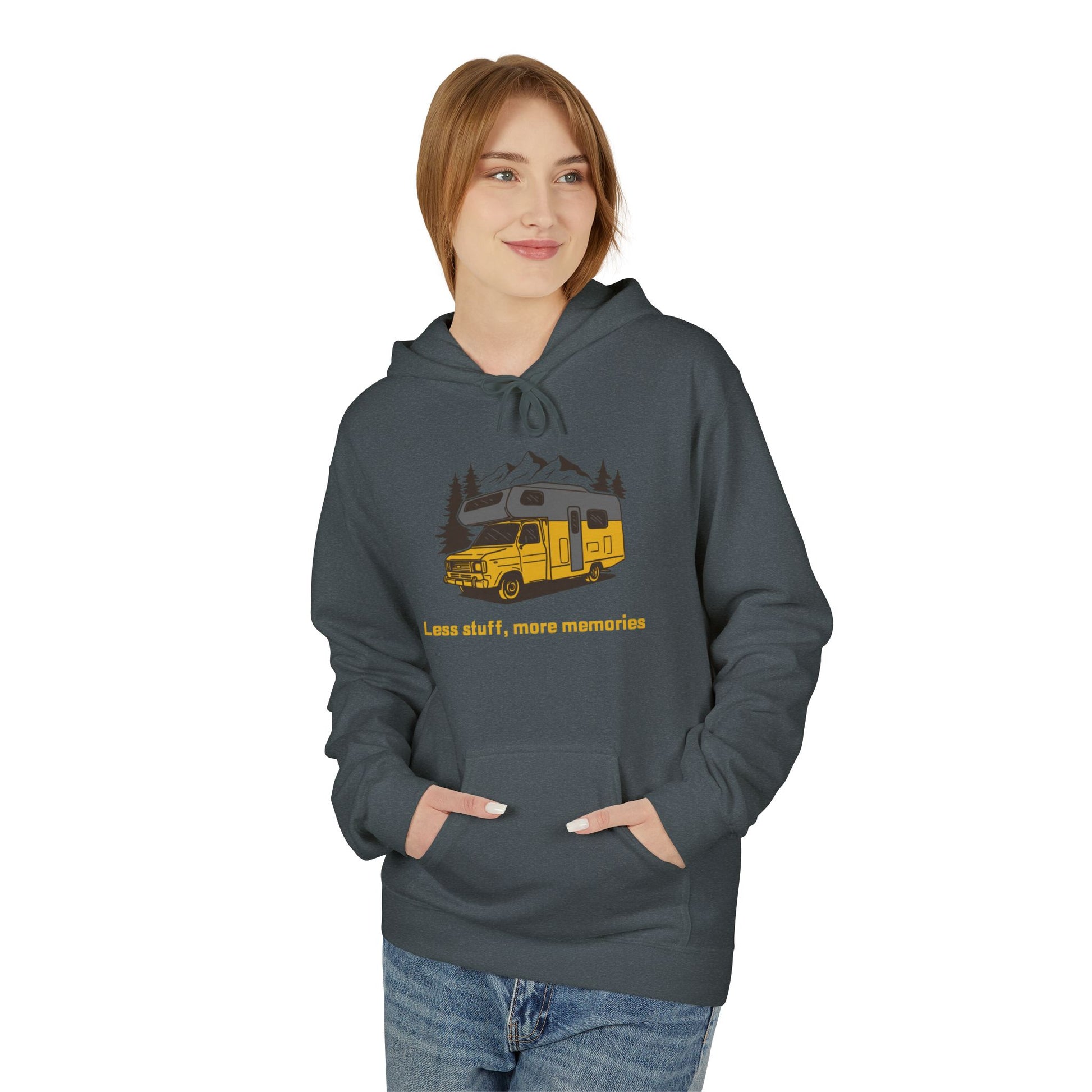 Adventure Awaits Fleece Hoodie | Cozy Travel Hoodie, Campfire Apparel, Unisex Gift, Outdoor Gear, Nature Lover Sweatshirt - MaisonThreadory