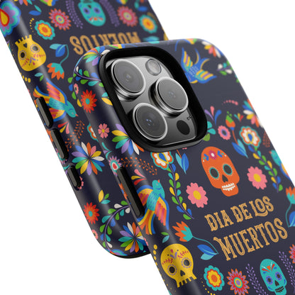 Colorful Dia de los Muertos Phone Case, Skull Design, Floral Phone Cover, Sugar Skull Accessories, Day of the Dead Gift