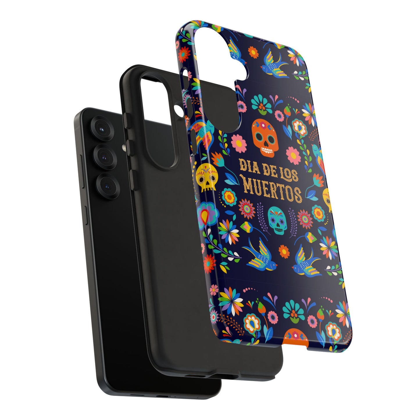 Colorful Dia de los Muertos Phone Case, Skull Design, Floral Phone Cover, Sugar Skull Accessories, Day of the Dead Gift