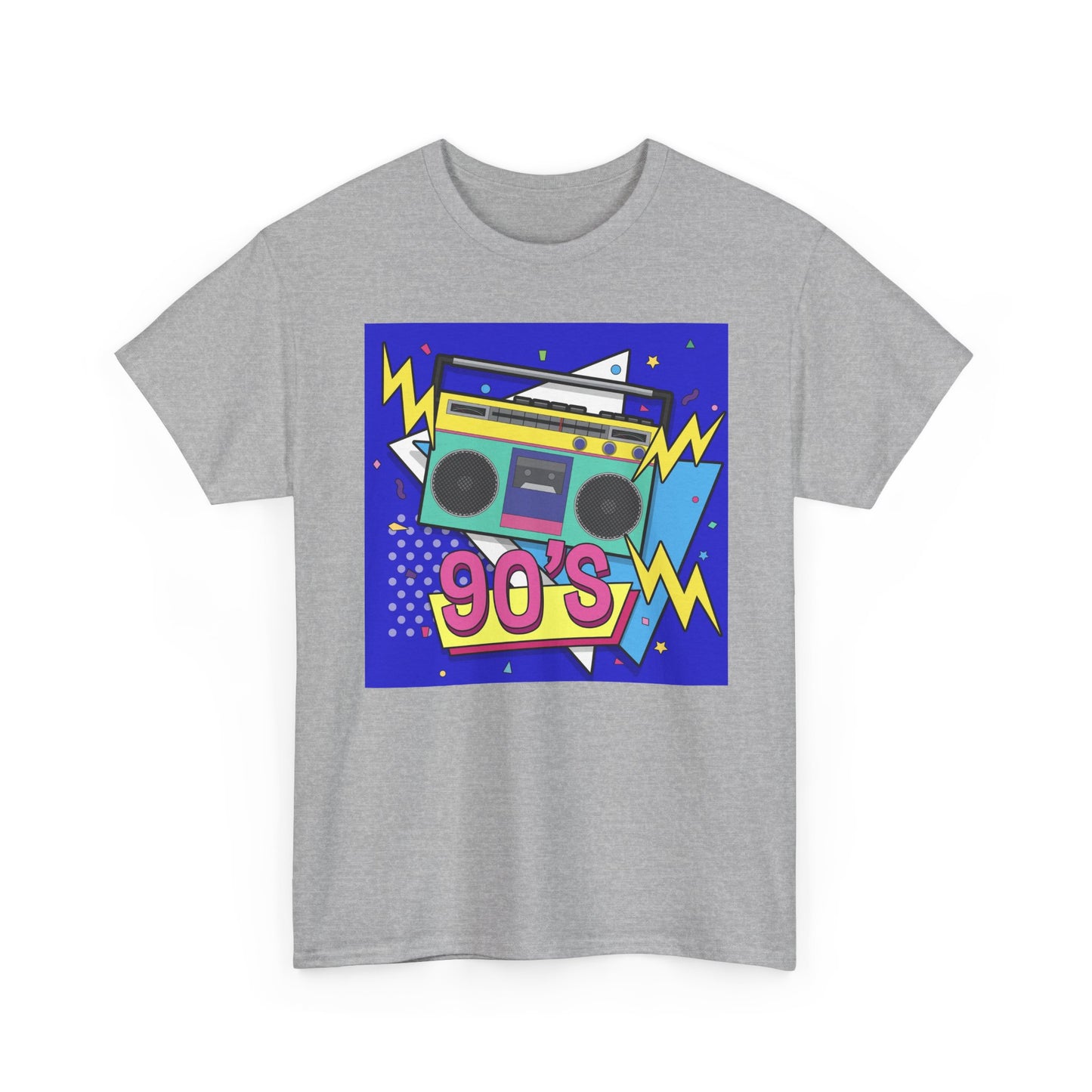 90's Retro Boombox Unisex Heavy Cotton Tee, Nostalgic T-Shirt, 90s Music Apparel, Vintage Style Shirt, Gift for Music Lovers