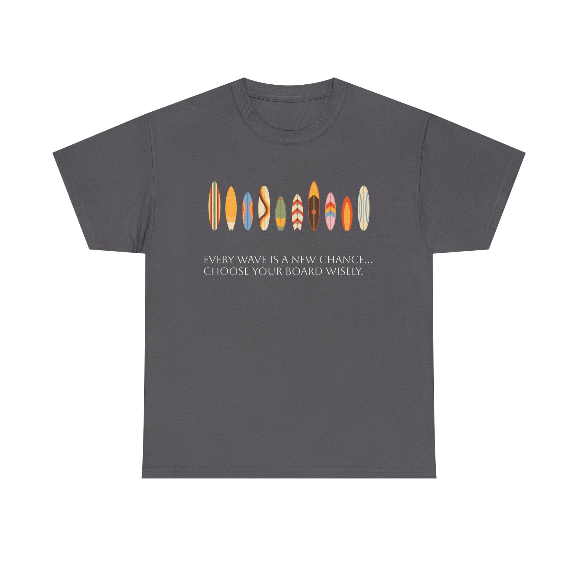 Surf Vibes Unisex Heavy Cotton Tee | Chill Beachwear, Casual Summer Shirt, Gift for Surf Lovers, Vacation Outfit, Everyday Wear - MaisonThreadory