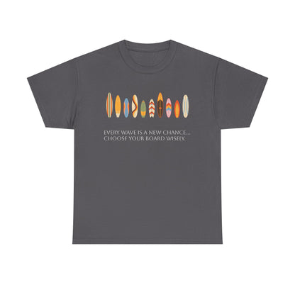 Surf Vibes Unisex Heavy Cotton Tee | Chill Beachwear, Casual Summer Shirt, Gift for Surf Lovers, Vacation Outfit, Everyday Wear - MaisonThreadory