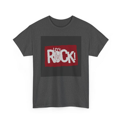 Let's Rock! Unisex Heavy Cotton Tee | Casual Music Apparel, Gift for Music Lovers, Concert Outfit, Rock Band Merchandise, Everyday Wear