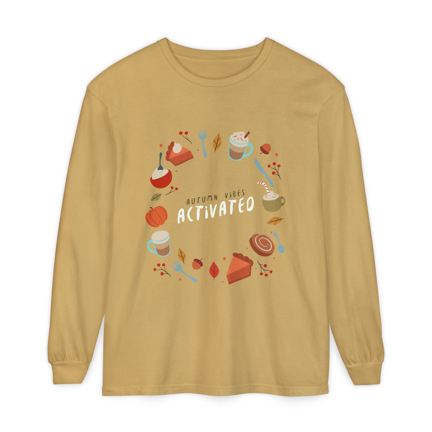 Autumn Vibes Long Sleeve T-Shirt, Cozy Fall Shirt, Unisex Fall Apparel, Thanksgiving Gift, Seasonal Fashion - MaisonThreadory