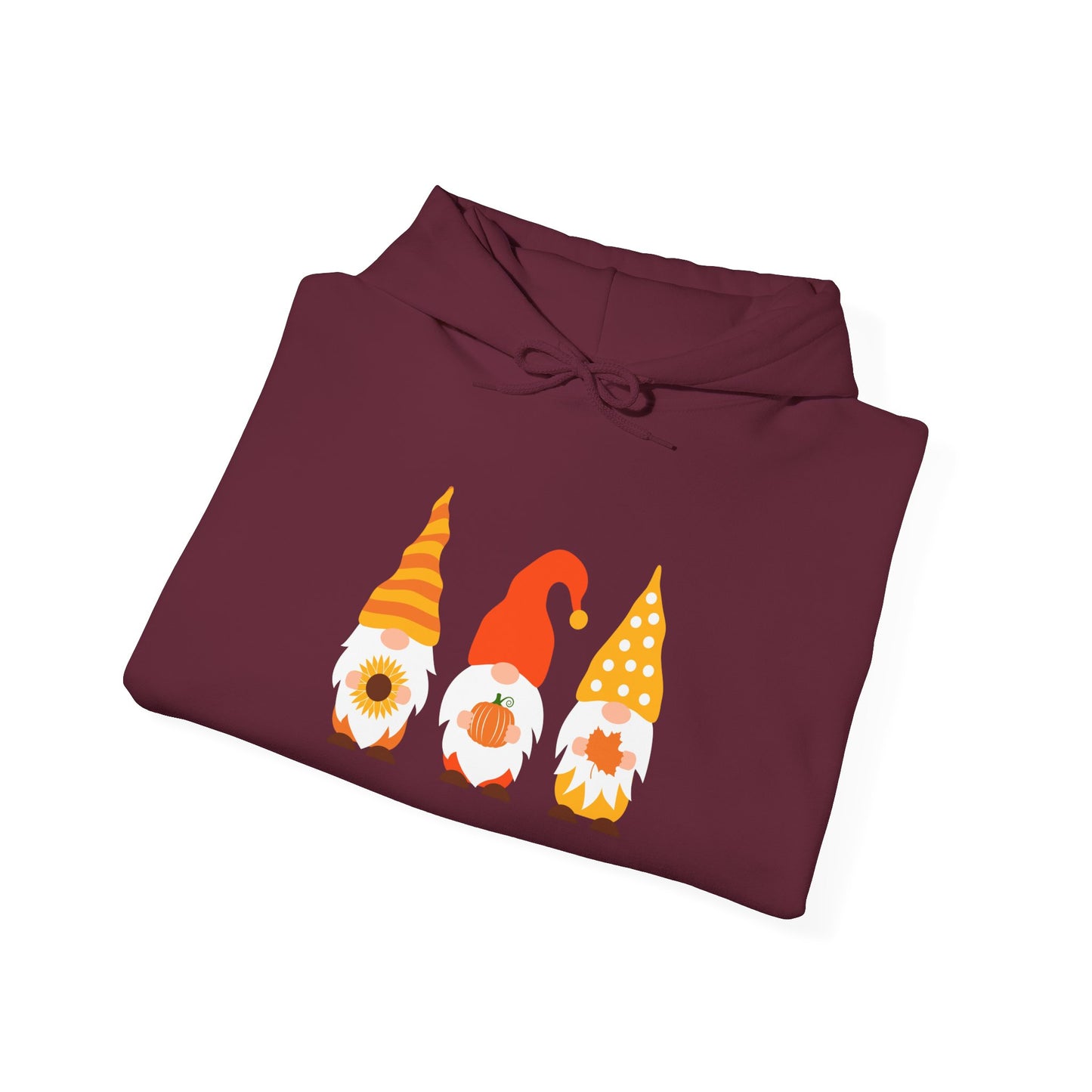 Gnome-Themed Unisex Hoodie: Cozy Fall Sweatshirt, Autumn Style, Perfect for Thanksgiving, Gift for Gnome Lovers, Seasonal Apparel