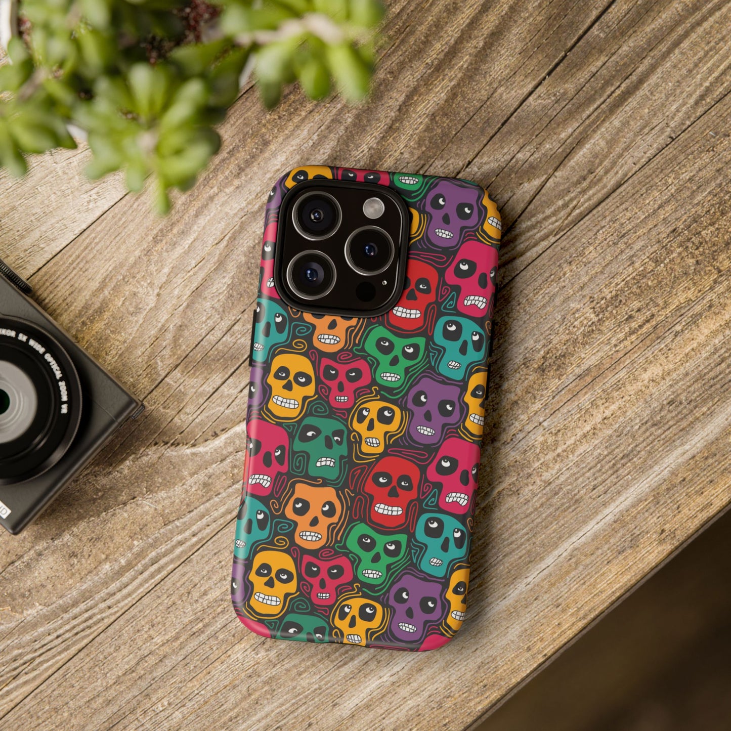 Phone Case, Day of the Dead Tough Case Phone, Mexican Skull Phone Cover, Floral Skeleton Phone Protector, Sugar Skull iPhone Case, Tough