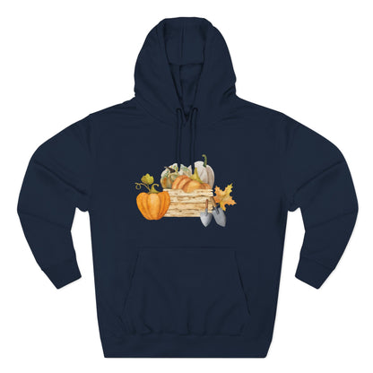 Autumn Harvest Fleece Hoodie, Cozy Fall Sweatshirt, Pumpkin Hoodie, Seasonal Apparel, Gift for Thanksgiving