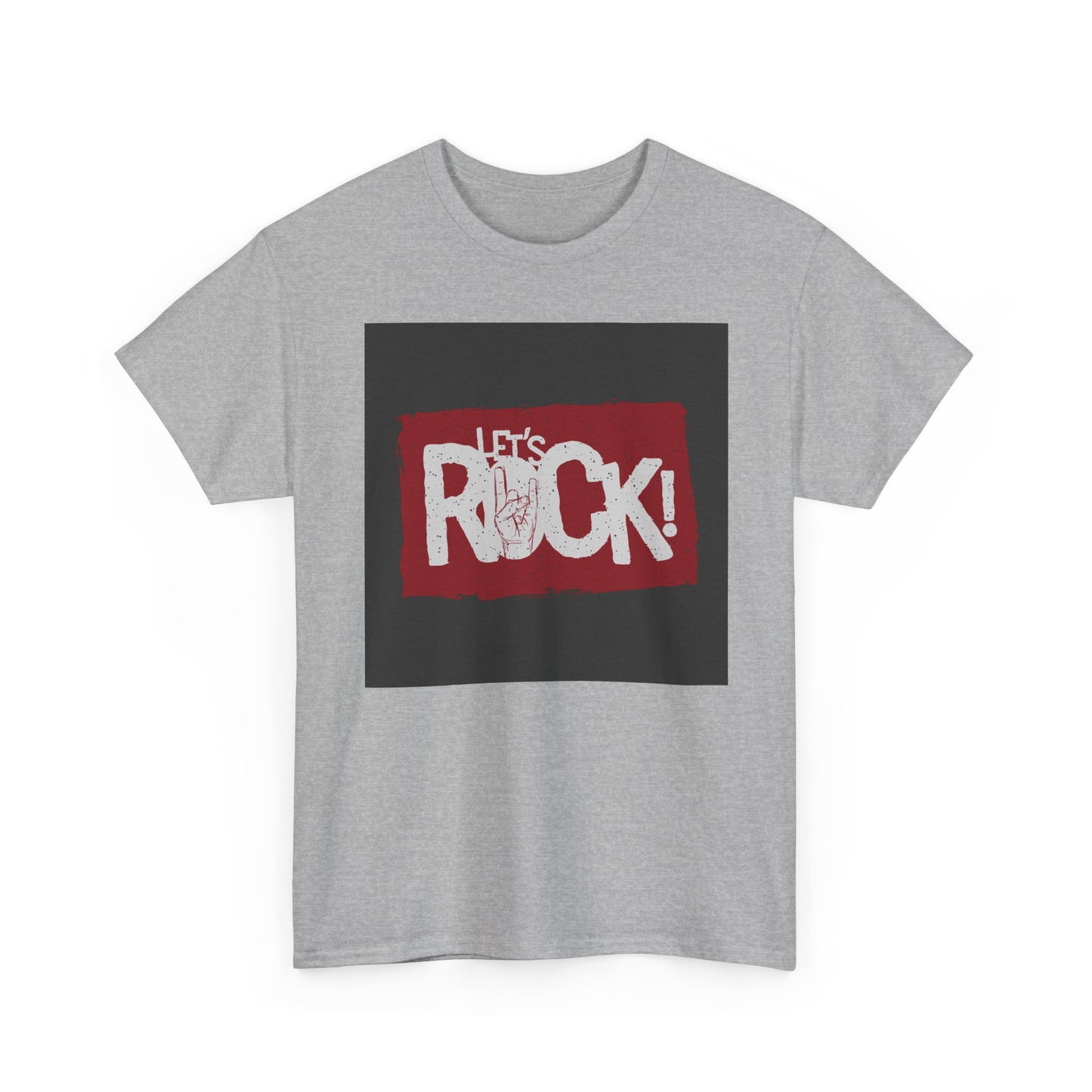 Let's Rock! Unisex Heavy Cotton Tee | Casual Music Apparel, Gift for Music Lovers, Concert Outfit, Rock Band Merchandise, Everyday Wear