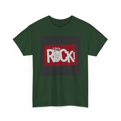 Let's Rock! Unisex Heavy Cotton Tee | Casual Music Apparel, Gift for Music Lovers, Concert Outfit, Rock Band Merchandise, Everyday Wear