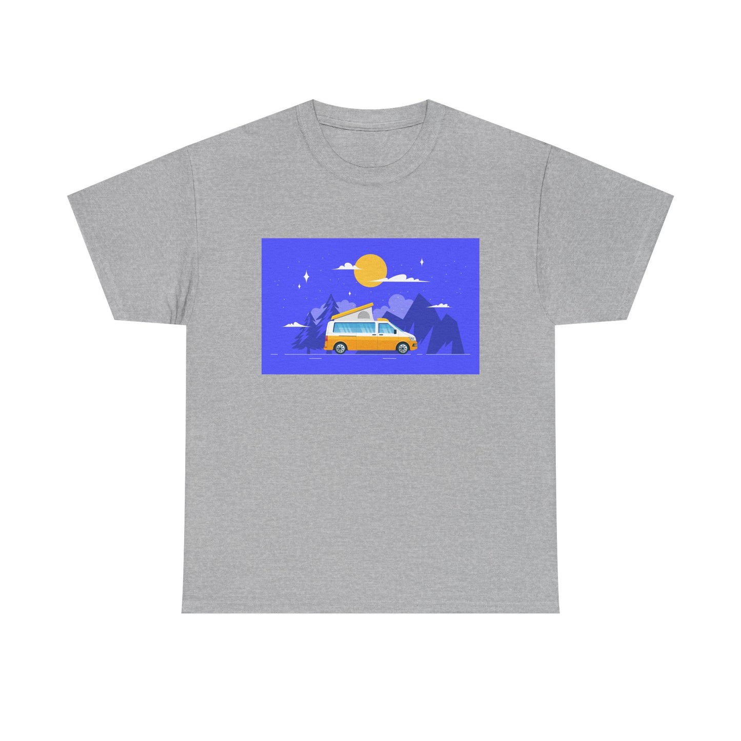 Vintage Van Adventure Tee, Unisex Heavy Cotton Tee, Summer Road Trip Shirt, Camping T-Shirt, Travel Gift, Outdoor Enthusiasts - MaisonThreadory