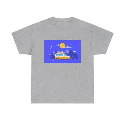 Vintage Van Adventure Tee, Unisex Heavy Cotton Tee, Summer Road Trip Shirt, Camping T-Shirt, Travel Gift, Outdoor Enthusiasts - MaisonThreadory
