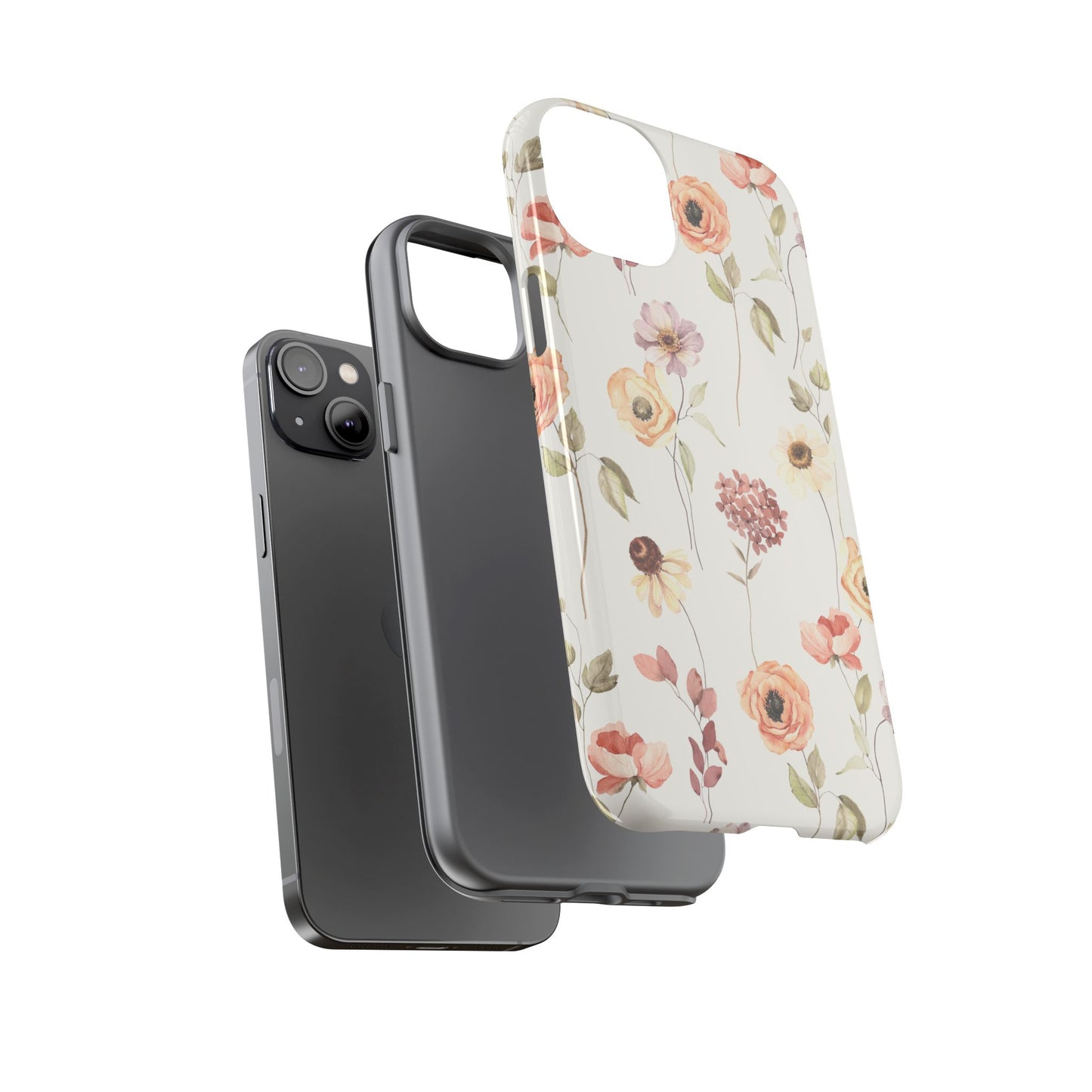 Floral Phone Case, Cute Flower Cover, Botanical Tough Case, Protective Smartphone Shell, Chic Floral Design, Trendy iPhone Case