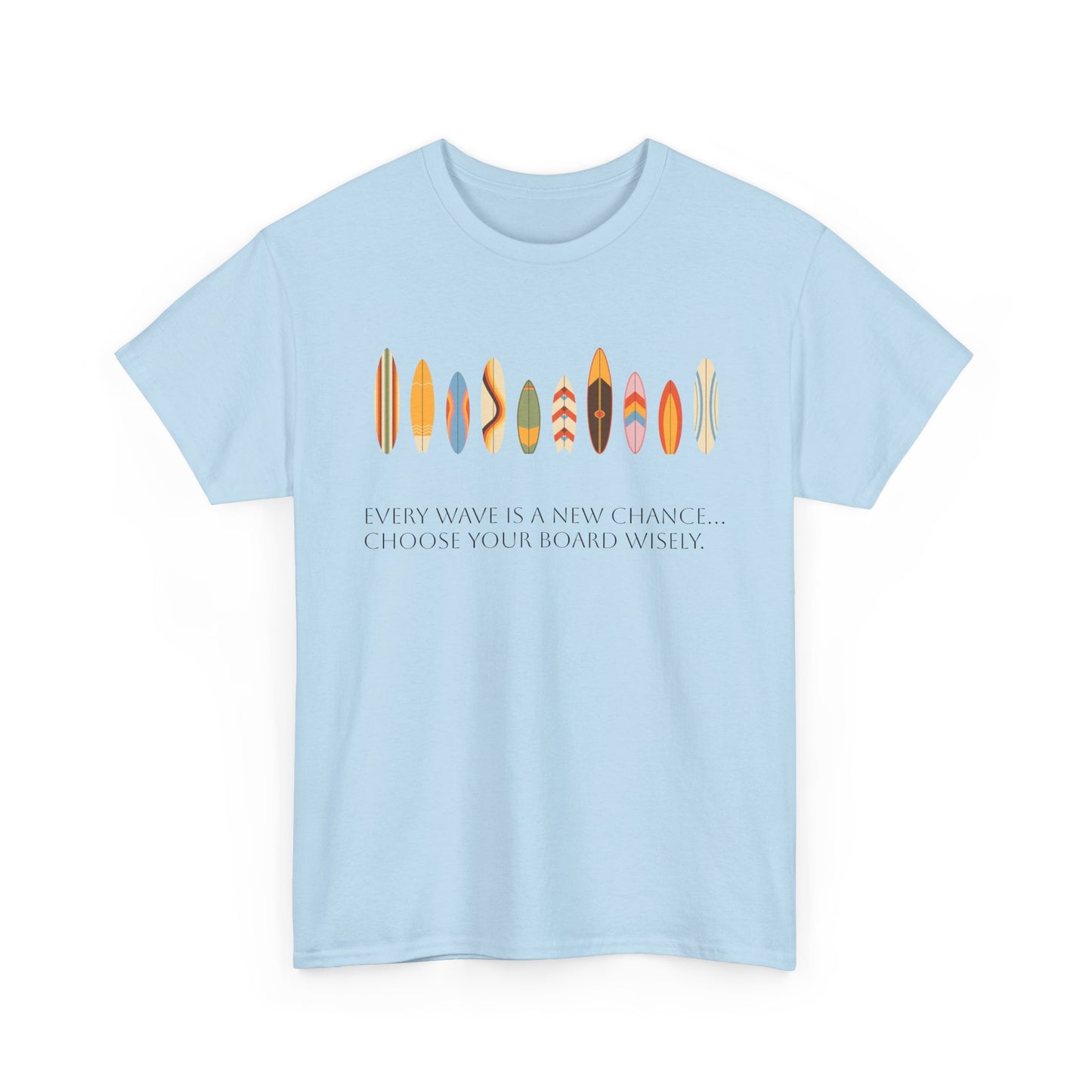 Surf Vibes Unisex Heavy Cotton Tee | Chill Beachwear, Casual Summer Shirt, Gift for Surf Lovers, Vacation Outfit, Everyday Wear - MaisonThreadory
