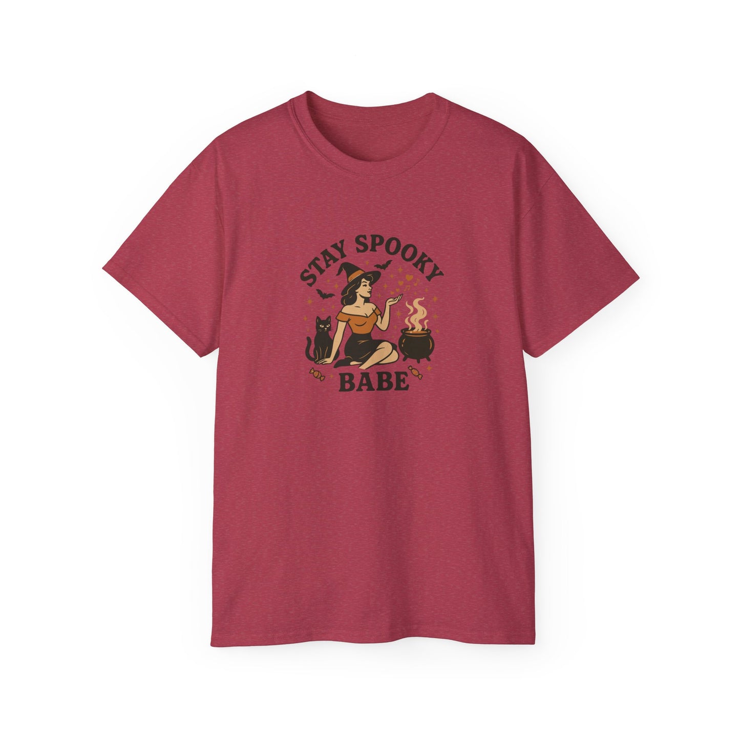Spooky Halloween Unisex Tee, Stay Spooky Babe Shirt, Plus Size Halloween T-Shirt, Cute Witch Tee, Fall Festive Apparel