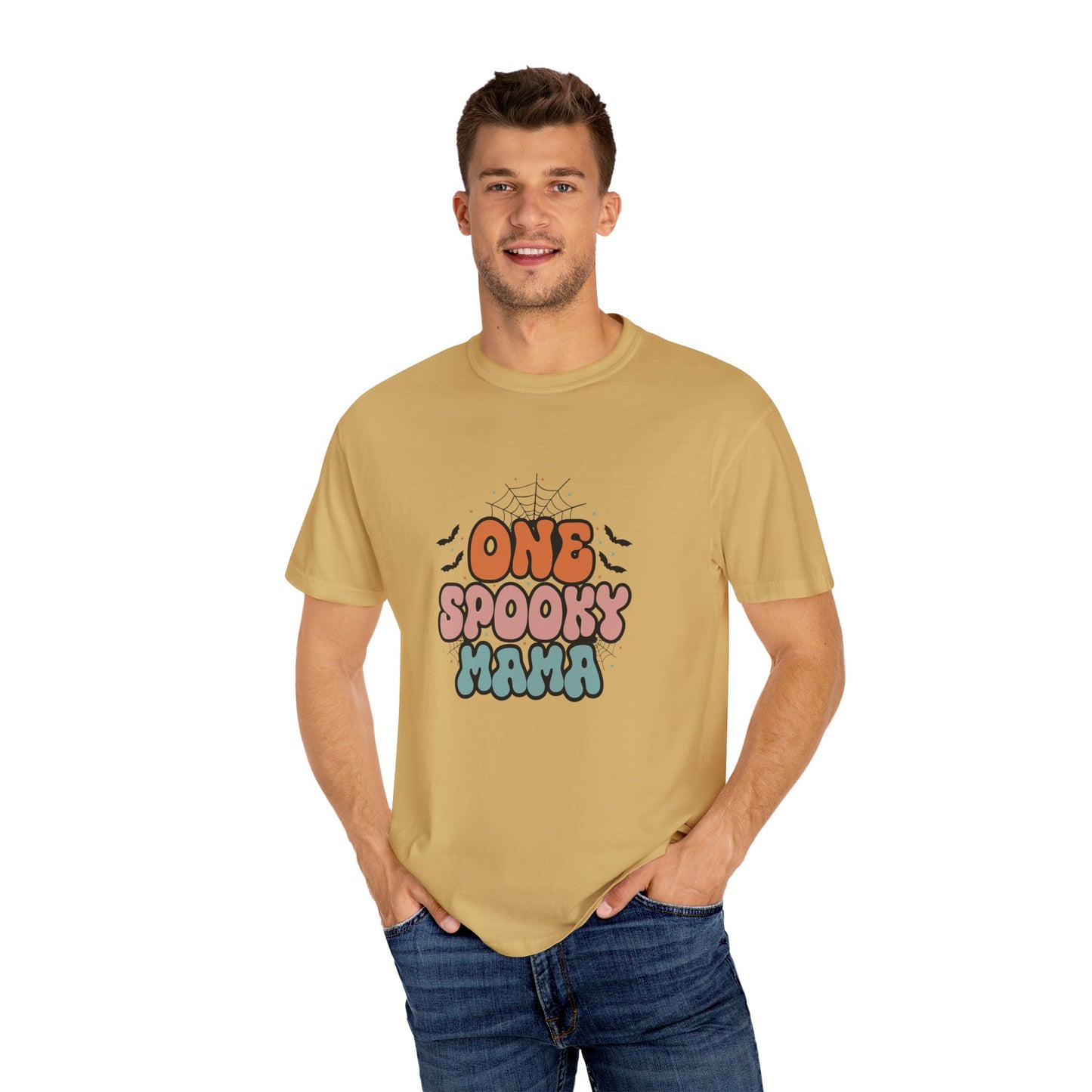 Unisex Halloween T-Shirt, One Spooky Mama Tee, Casual Fall Apparel, Gift for Moms, Halloween Festivities, Spooky Season Shirt