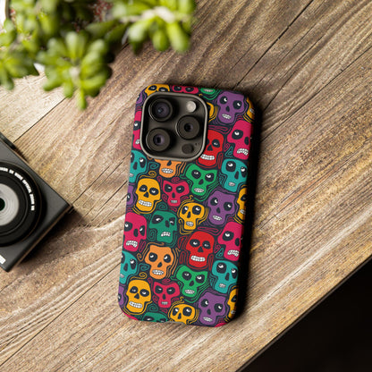 Phone Case, Day of the Dead Tough Case Phone, Mexican Skull Phone Cover, Floral Skeleton Phone Protector, Sugar Skull iPhone Case, Tough