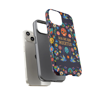 Colorful Dia de los Muertos Phone Case, Skull Design, Floral Phone Cover, Sugar Skull Accessories, Day of the Dead Gift