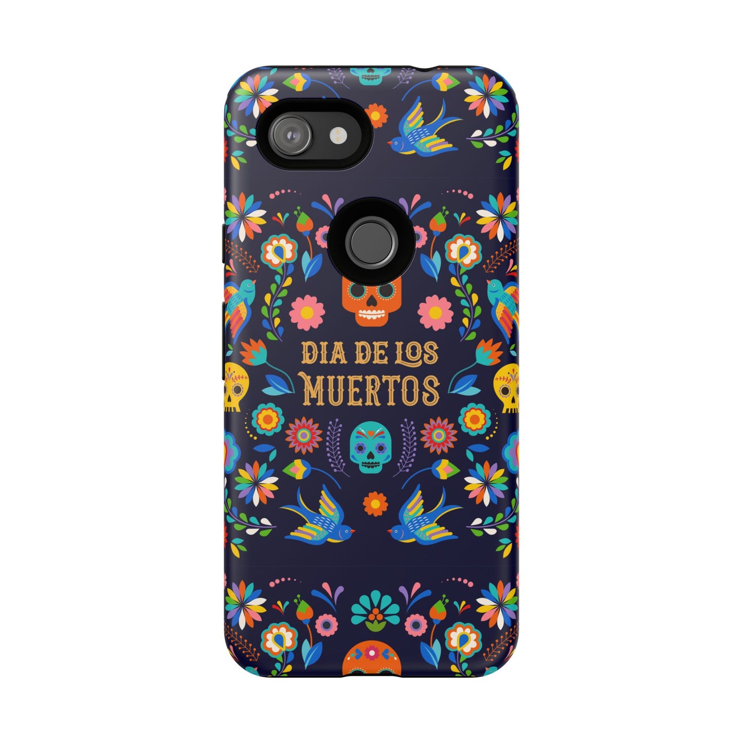 Colorful Dia de los Muertos Phone Case, Skull Design, Floral Phone Cover, Sugar Skull Accessories, Day of the Dead Gift