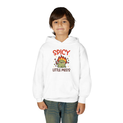 Spicy Little Mess Youth Hoodie | Fun Cartoon Design, Perfect Gift for Kids, Trendy Sweatshirt, Birthday Present, Cozy Fashion - MaisonThreadory