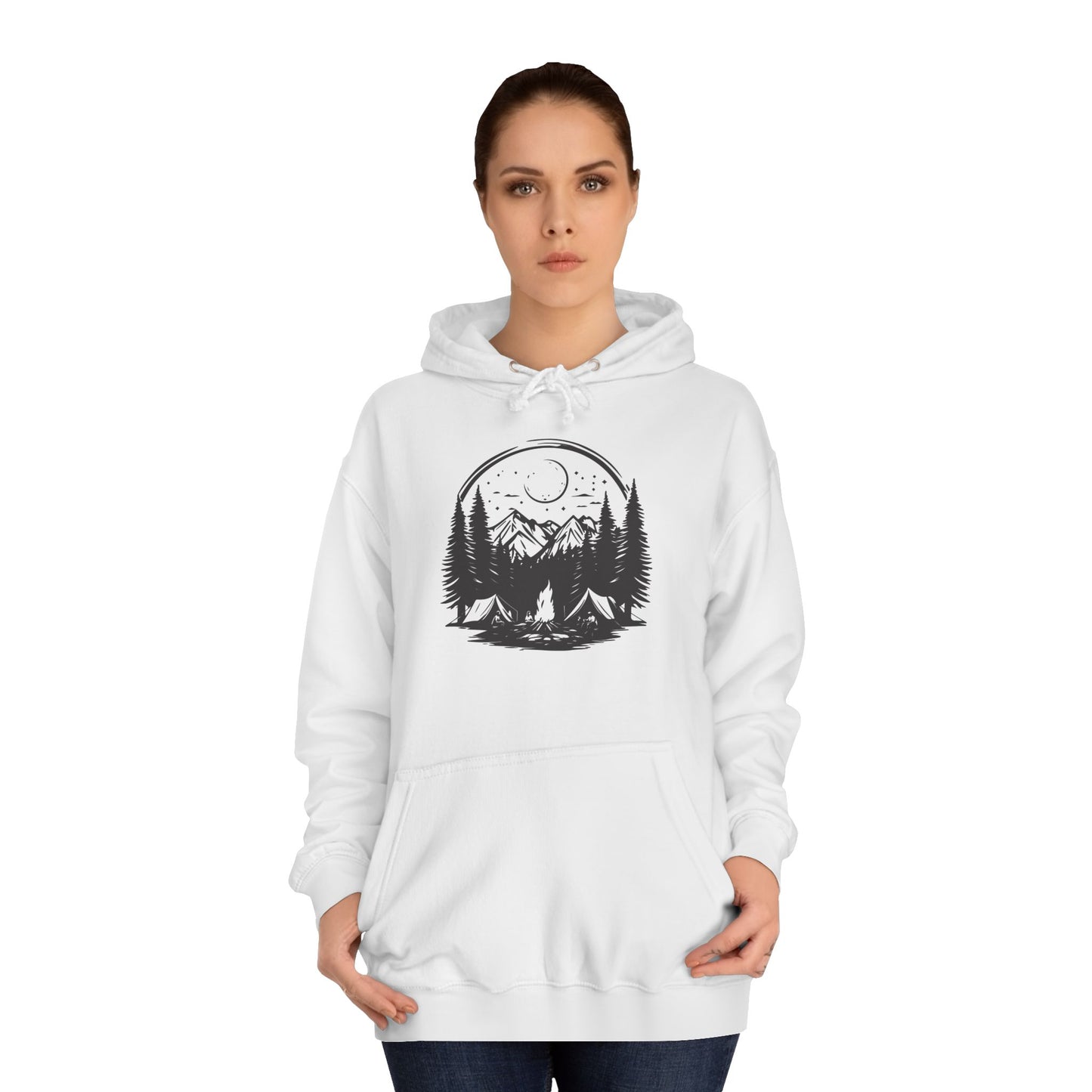 Nature-Inspired Unisex College Hoodie | Camping, Adventure, Outdoor Lover Gift, Cozy Pullover, College Apparel - MaisonThreadory