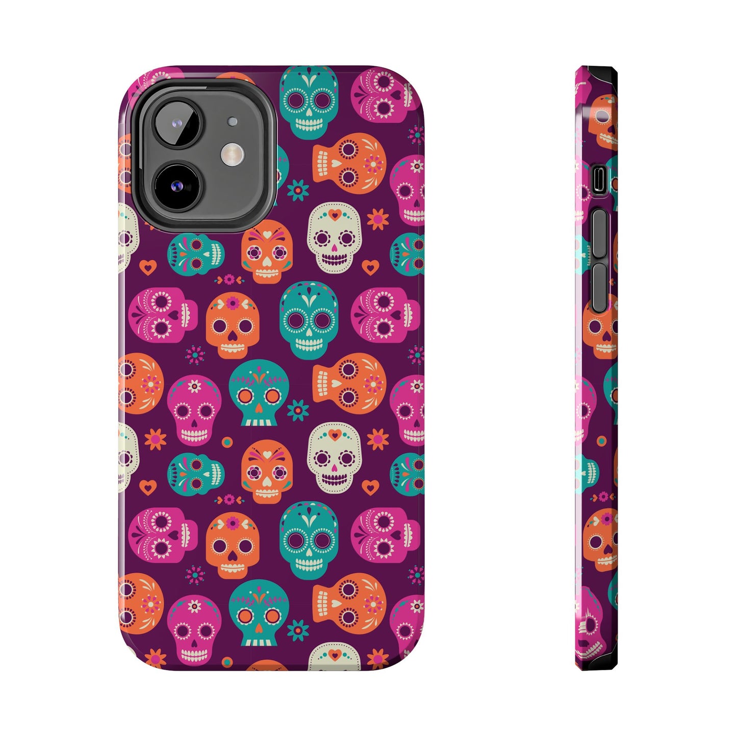Colorful Skull Phone Case, Tough Cases for Halloween, Unique Phone Cover, Day of the Dead, Fun and Durable Accessories
