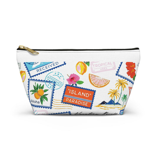 Tropical Accessory Pouch | Travel Cosmetic Bag | Beachy Zip Pouch | Fun Gift for Women | Floral Storage Clutch - MaisonThreadory