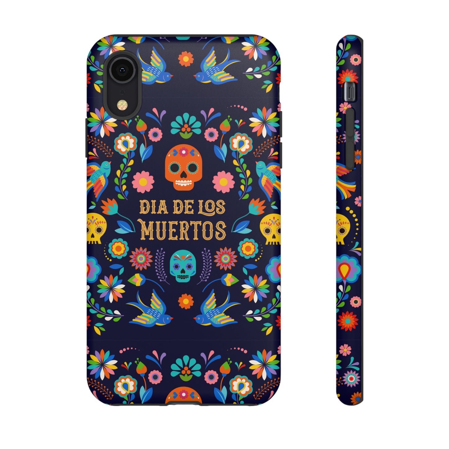 Colorful Dia de los Muertos Phone Case, Skull Design, Floral Phone Cover, Sugar Skull Accessories, Day of the Dead Gift