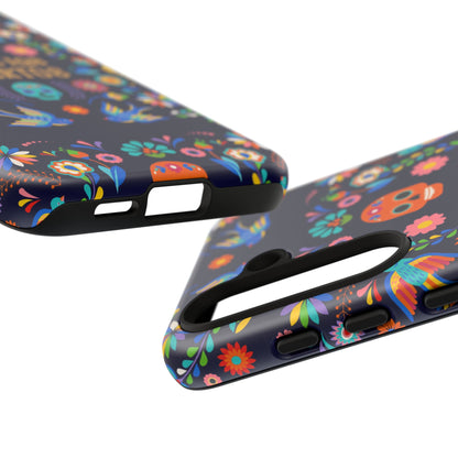 Colorful Dia de los Muertos Phone Case, Skull Design, Floral Phone Cover, Sugar Skull Accessories, Day of the Dead Gift