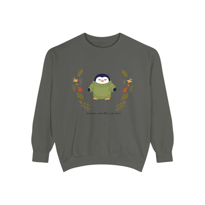 Whimsical Penguin Sweatshirt, Cozy Unisex Pullover for Every Occasion, Gift for Winter Lovers, Cute Fall Apparel, Festive Holiday Clothing - MaisonThreadory