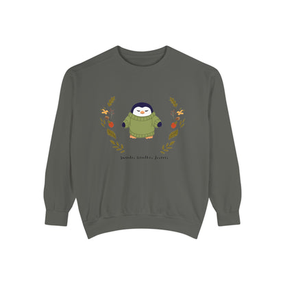 Whimsical Penguin Sweatshirt, Cozy Unisex Pullover for Every Occasion, Gift for Winter Lovers, Cute Fall Apparel, Festive Holiday Clothing - MaisonThreadory