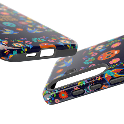 Colorful Dia de los Muertos Phone Case, Skull Design, Floral Phone Cover, Sugar Skull Accessories, Day of the Dead Gift