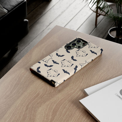 Halloween Phone Case, Ghosts and Bats, Cute Phone Cover, Spooky Accessories, Fall Decor, Gifts for Her, Halloween Party - MaisonThreadory