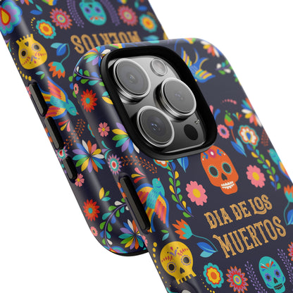 Colorful Dia de los Muertos Phone Case, Skull Design, Floral Phone Cover, Sugar Skull Accessories, Day of the Dead Gift
