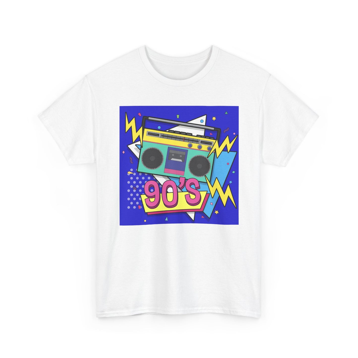 90's Retro Boombox Unisex Heavy Cotton Tee, Nostalgic T-Shirt, 90s Music Apparel, Vintage Style Shirt, Gift for Music Lovers