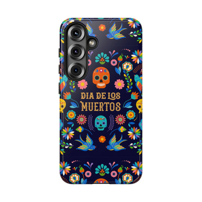Colorful Dia de los Muertos Phone Case, Skull Design, Floral Phone Cover, Sugar Skull Accessories, Day of the Dead Gift