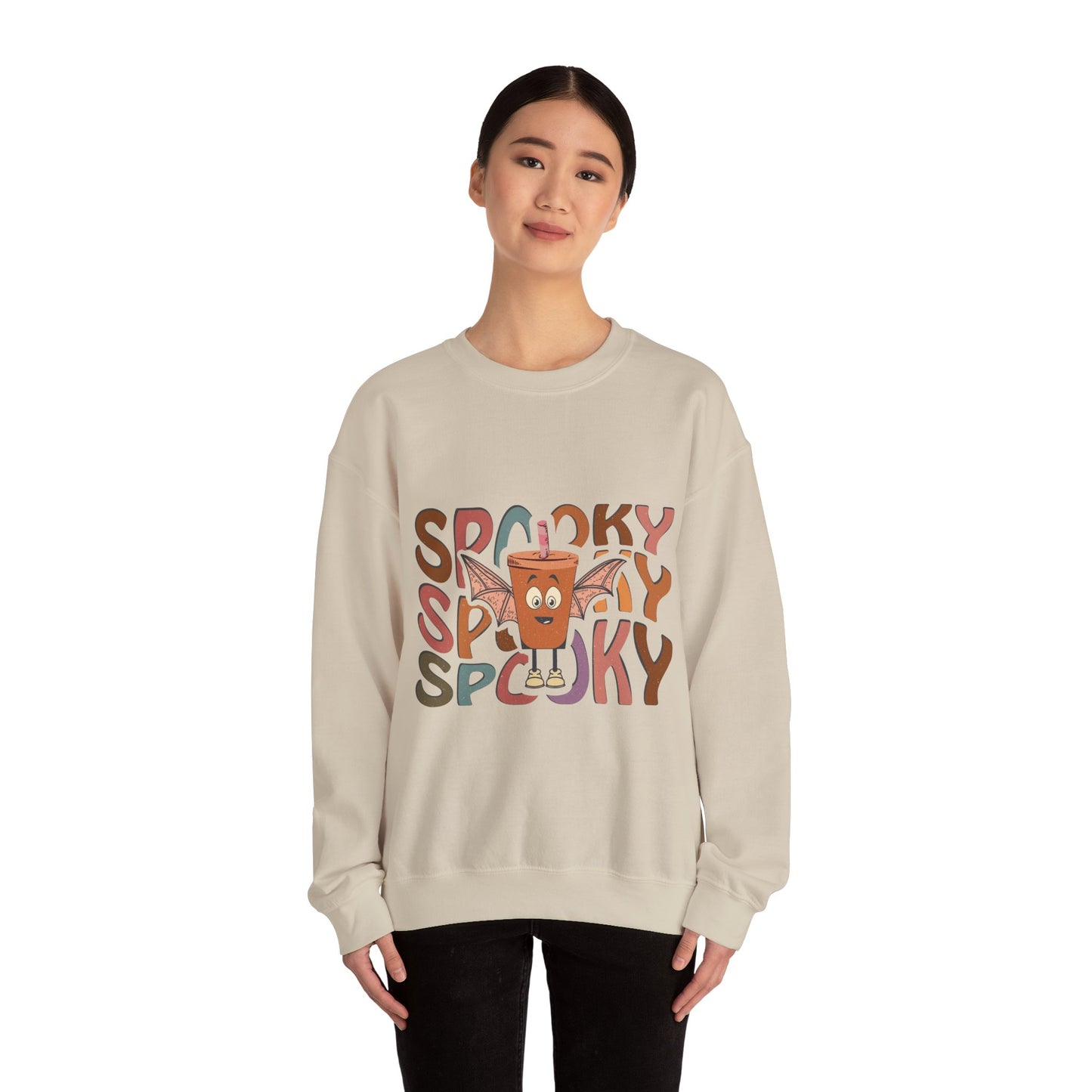 Spooky Vibes Crewneck Sweatshirt - Unisex Halloween Sweater for Cozy Nights, Fall Fashion, Gift for Spooky Season, Festive Apparel