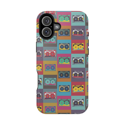 Retro Cassette Tape Phone Case, Vintage Style Tough Case, Music Lover Gift, Funky Tech Accessory, Fun Phone Cover