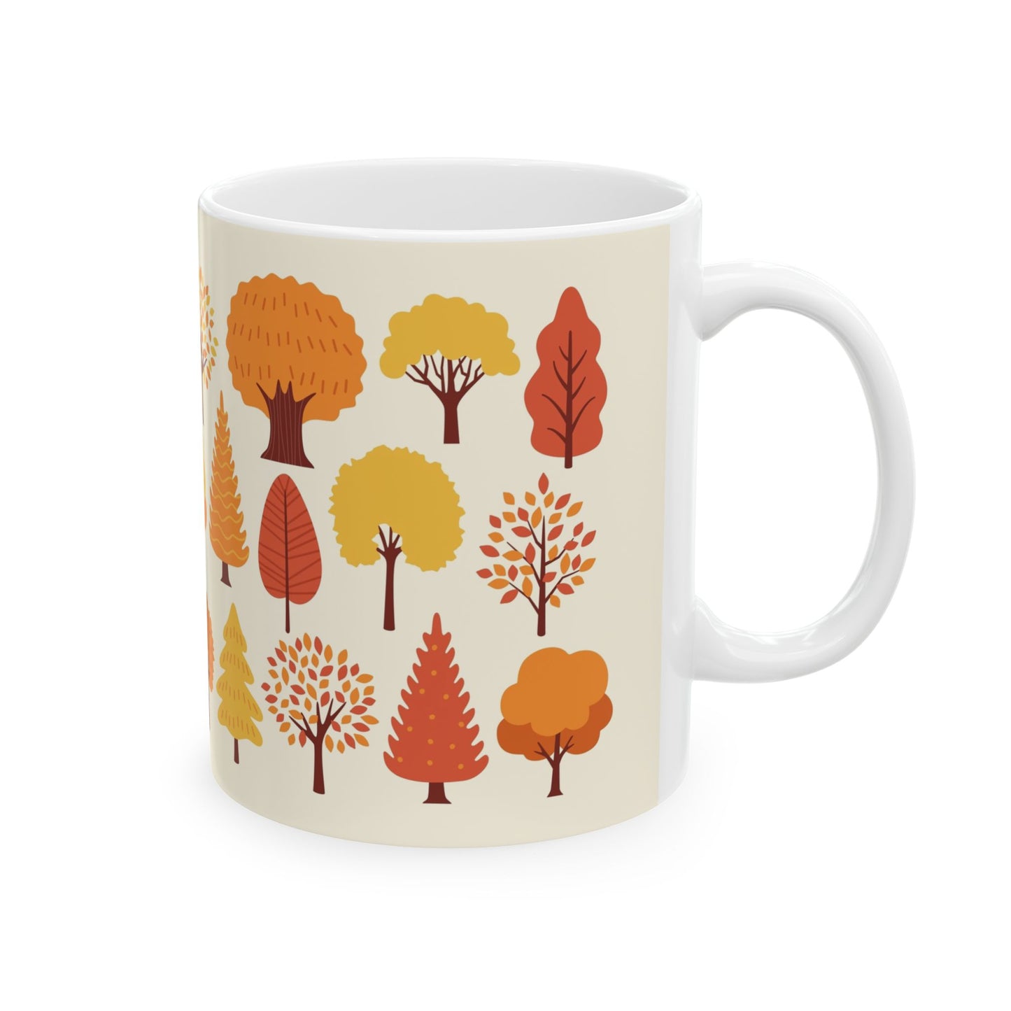 Autumn Forest Ceramic Mug | Cozy Fall Drinkware, Gift for Tea Lovers, Coffee Mug, Nature-Themed Mug, Seasonal Home Decor - MaisonThreadory