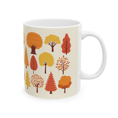 Autumn Forest Ceramic Mug | Cozy Fall Drinkware, Gift for Tea Lovers, Coffee Mug, Nature-Themed Mug, Seasonal Home Decor - MaisonThreadory