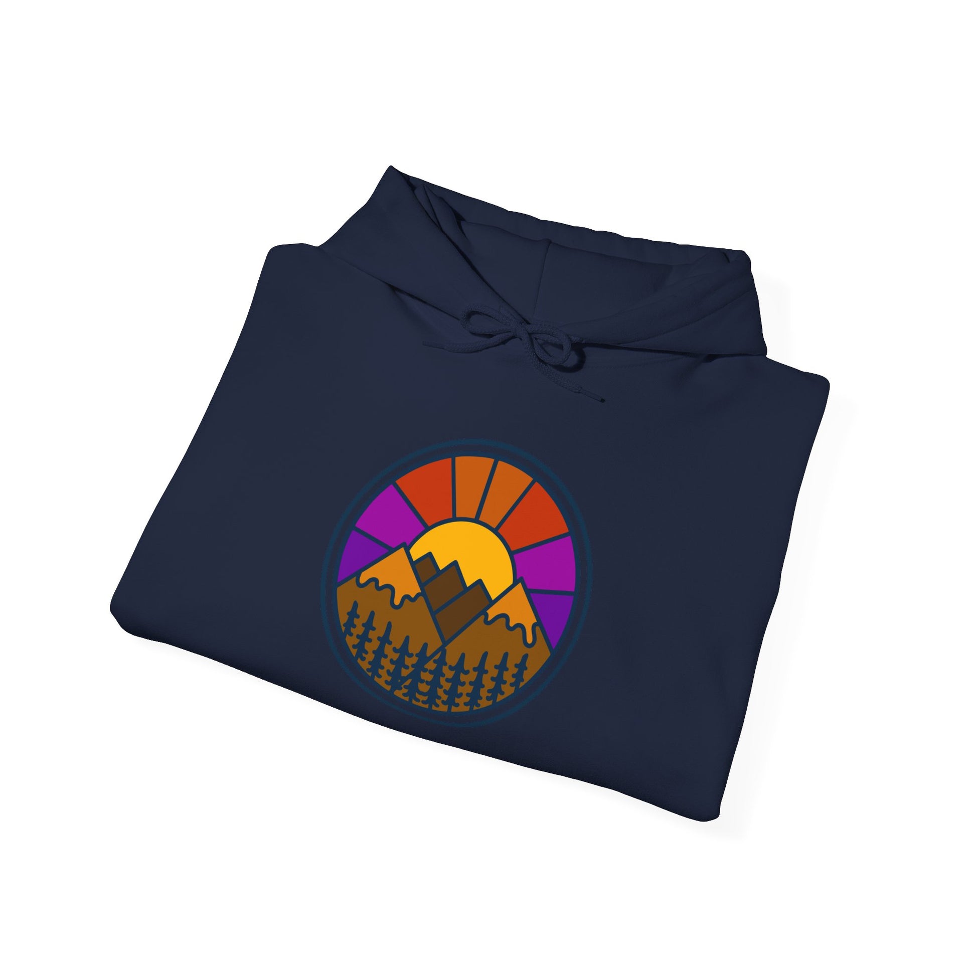 Sunset Mountains Hooded Sweatshirt | Unisex Heavy Blend | Cozy Sweatshirt for Nature Lovers | Perfect Gift for Outdoor Enthusiasts, [...] - MaisonThreadory