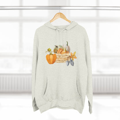 Autumn Harvest Fleece Hoodie, Cozy Fall Sweatshirt, Pumpkin Hoodie, Seasonal Apparel, Gift for Thanksgiving
