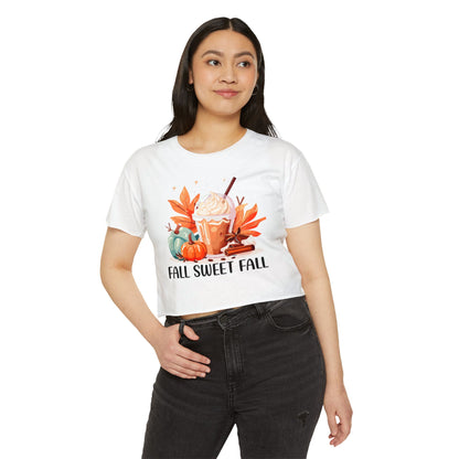 Fall Sweet Fall Crop Top for Women, Autumn T-Shirt, Thanksgiving Outfit, Festival Apparel, Casual Wear - MaisonThreadory