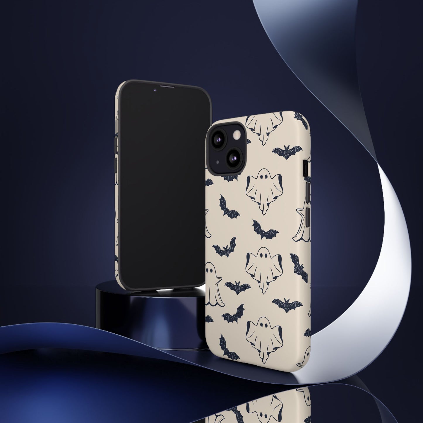 Halloween Phone Case, Ghosts and Bats, Cute Phone Cover, Spooky Accessories, Fall Decor, Gifts for Her, Halloween Party - MaisonThreadory