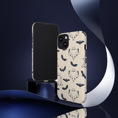 Halloween Phone Case, Ghosts and Bats, Cute Phone Cover, Spooky Accessories, Fall Decor, Gifts for Her, Halloween Party - MaisonThreadory